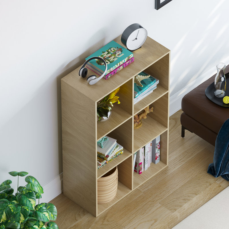 Oreland Cube Bookcase, Oak, 96.5cm H x 64.5cm W x 29cm D