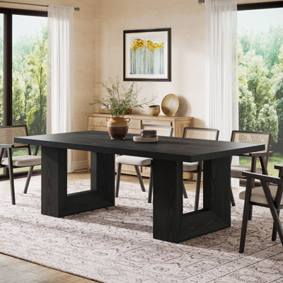 Farmhouse Dining Table For 6-8, 63-inch Rectangle Kitchen Table With Strong Geometric Frame For Kitchen & Dining & Living Room (natural) by TribeSigns