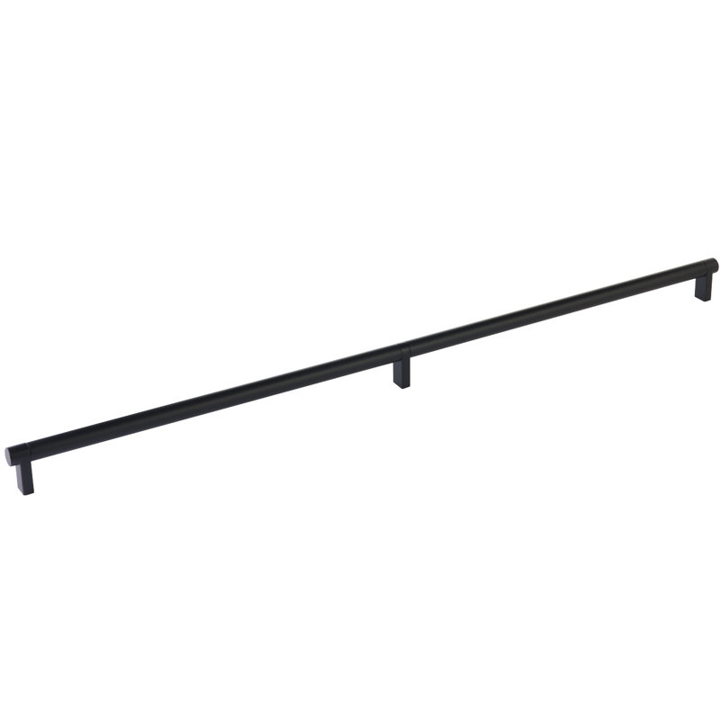 Emtek Select Cabinet Pull w/ Rectangular Stem & Smooth Bar, Flat Black, 20"