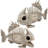 2 PCS 9.5 Halloween Poseable Fish Skeleton Decor, Animal Plastic Bones with Posable Joints for Halloween Indoor Outdoor Decorations Party Props, Yard Patio Lawn Garden Props Decor
