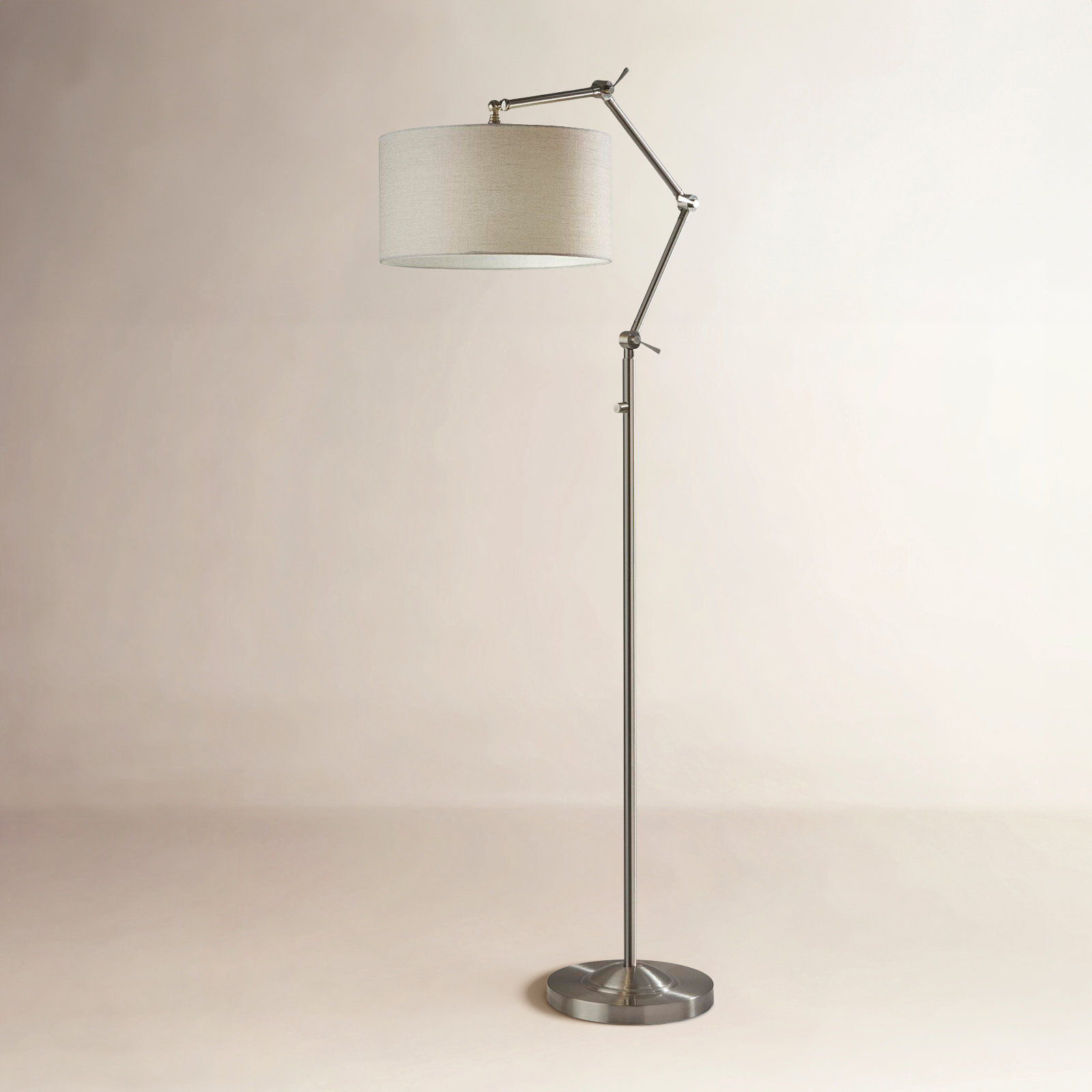 77'' Dimmable Swing Arm Floor Lamp, Gray