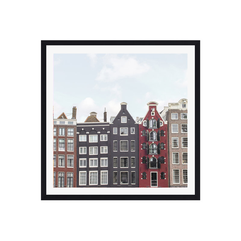 Typique, maisons typiques de Amsterdam - impression d'un seul cadre photo, H 12 po x l 12 po x P 0,75 po, Oui
