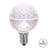 Vickerman G50 LED Pure White Faceted Replacement Bulb, E17/C9 Nickel Base .45 Watts, Dimmable, 10 Bulbs Per Pack