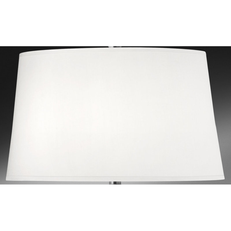 Abat-jour tambour en lin H 10 po x l 17 po (araignée), H 10 po x l 17 po, Blanc