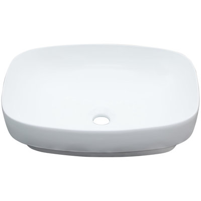 20"x15" Semi - Recessed White Bathroom Sink In Ceramic, Construction, To Acids, Easy Installation Of And Scratches, Effortless Cleaning, Standard Drain