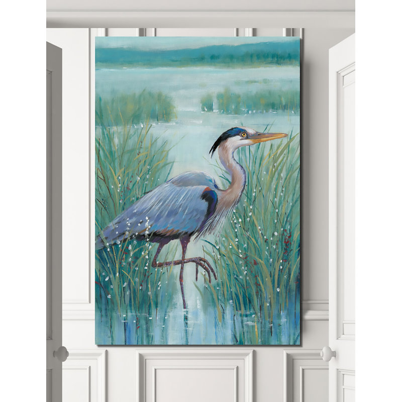 Wetland Heron I - impression, H 36 po x l 24 po, Toile tendue, Sans cadre