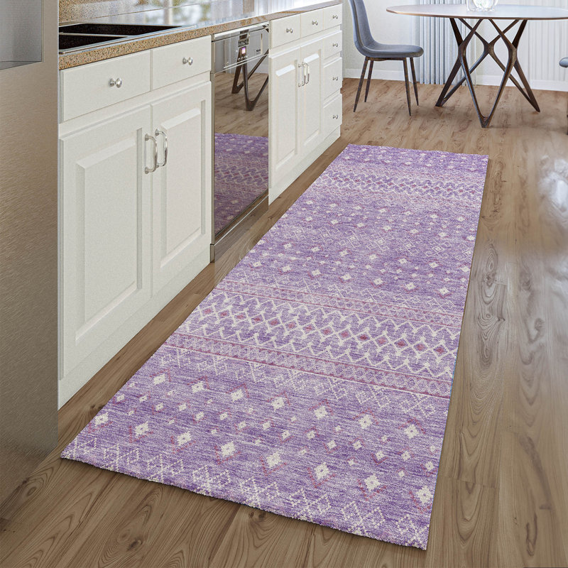 Premium Machine Washable Prisco Lavender Rug, Runner 2'3" x 7'6"