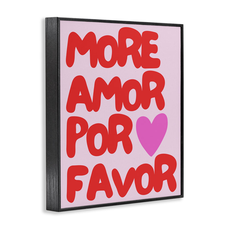  More Amor, art de la giclée encadrée par House of Lulu, H 14 po x l 11 po, Giclée encadrée noir minuit