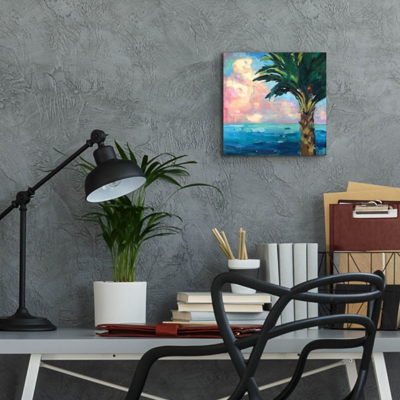 Bay Isle Home ™ «Palm» par Page Pearson Railsback, art mural en verre acrylique, ACR-41201, H 12 po x l 12 po x P 0,13 po