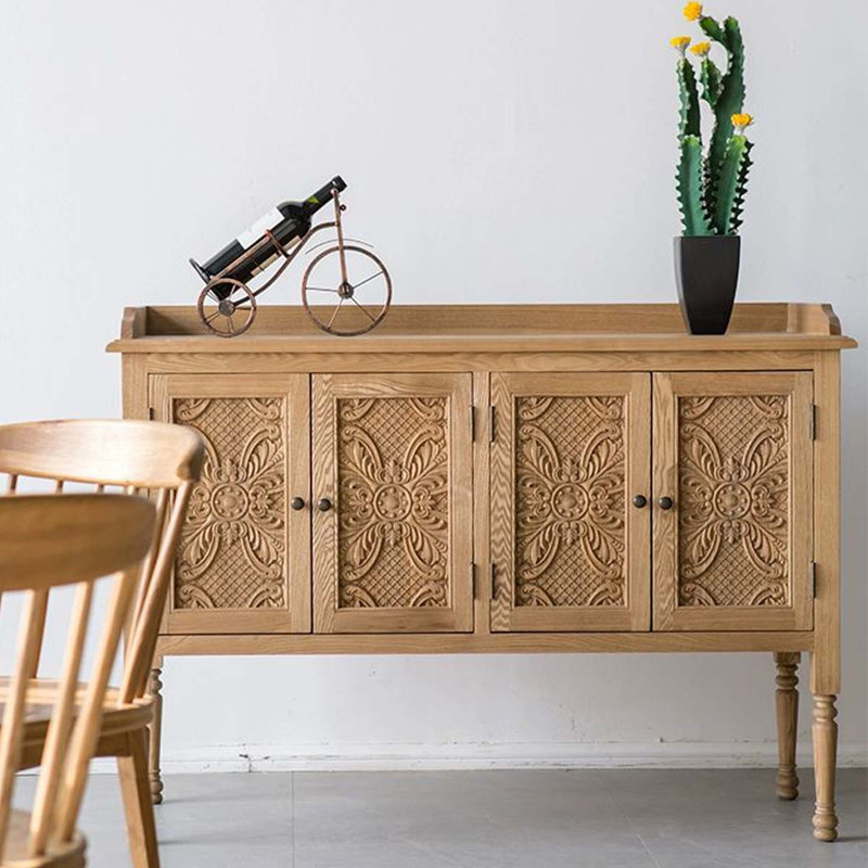 Retro Simple Carved Large-Capacity Console Table