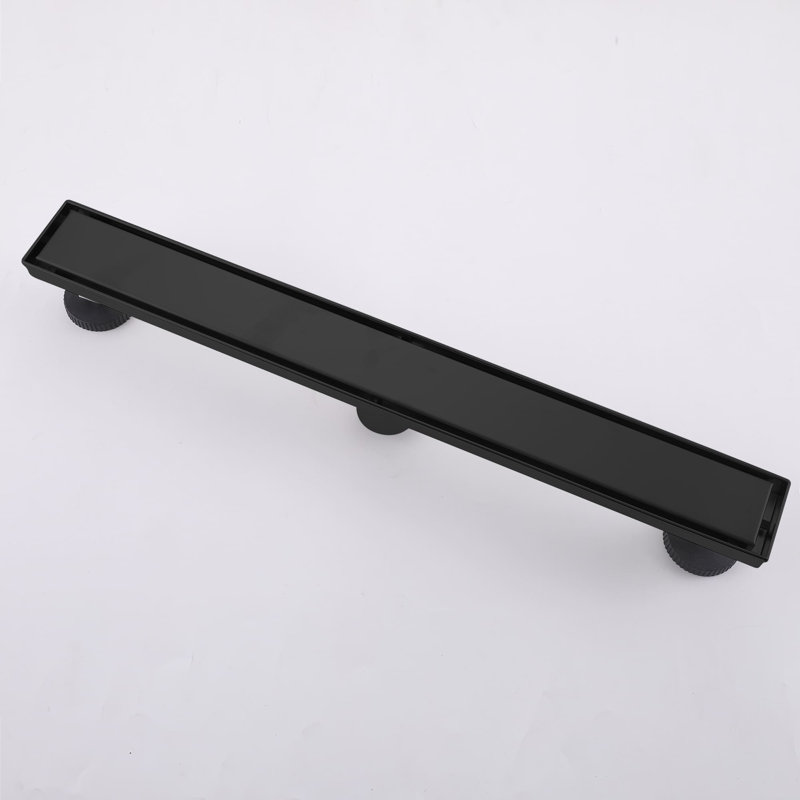 35.43 Inch Linear Shower Drain With Adjustable Feet Stainless Steel Shower Floor Drain Rectangular Bathroom Drain With Hair Strainer