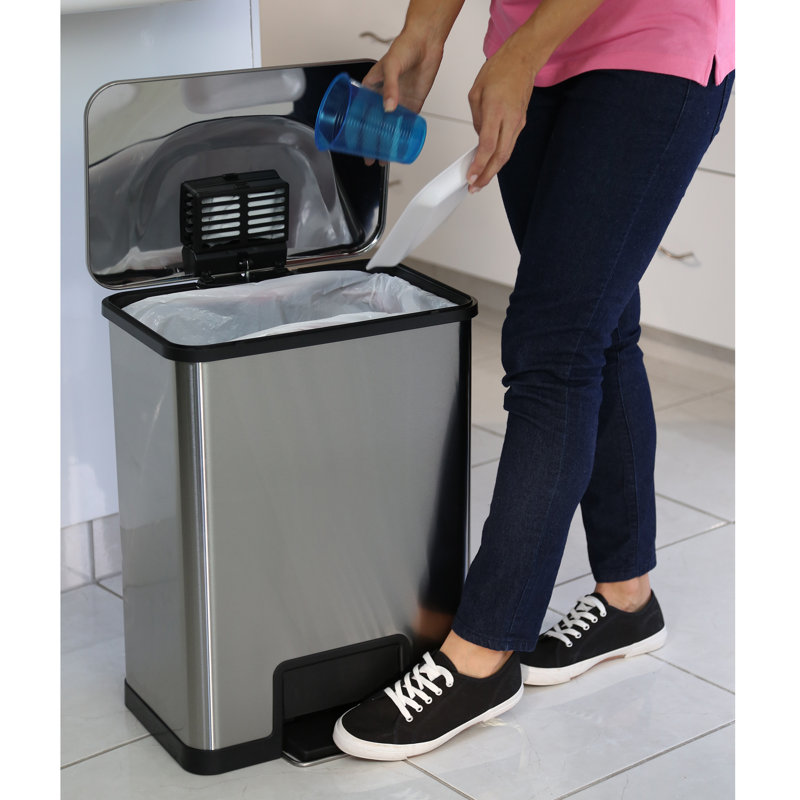 AirStep Stainless Steel Step On Kitchen Trash Can - 13 Gallons