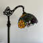 Lampe sur pied Tonsey Tiffany à fleurs roses, rouge et orange, vitrail à DEL, col de cygne réglable H63 po