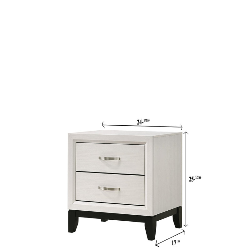 Table de chevet pour chambre à coucher - Vaste espace de rangement moderne 2, Blanc