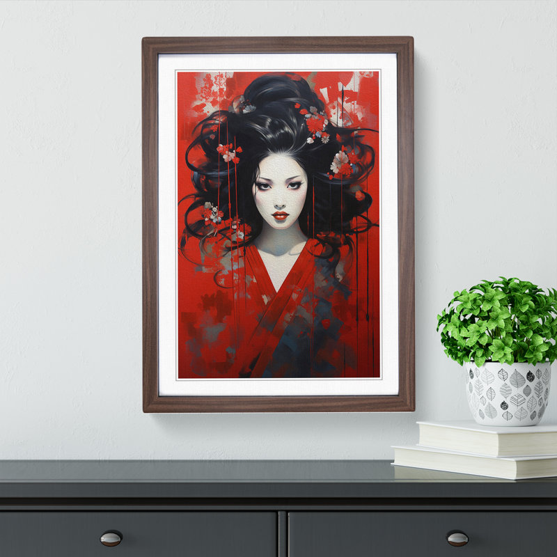 Single Picture Frame Print on Wood, Walnut Framed, 46cm H x 34cm W