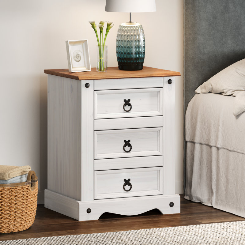 Ariee 53cm W Solid Wood Bedside Table