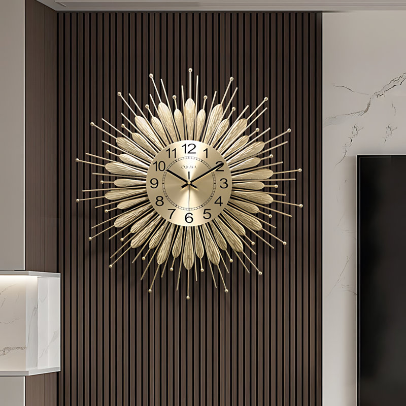 Horloge murale de luxe pour salon Horloge décorative silencieuse et minimaliste pour bureau à domicile