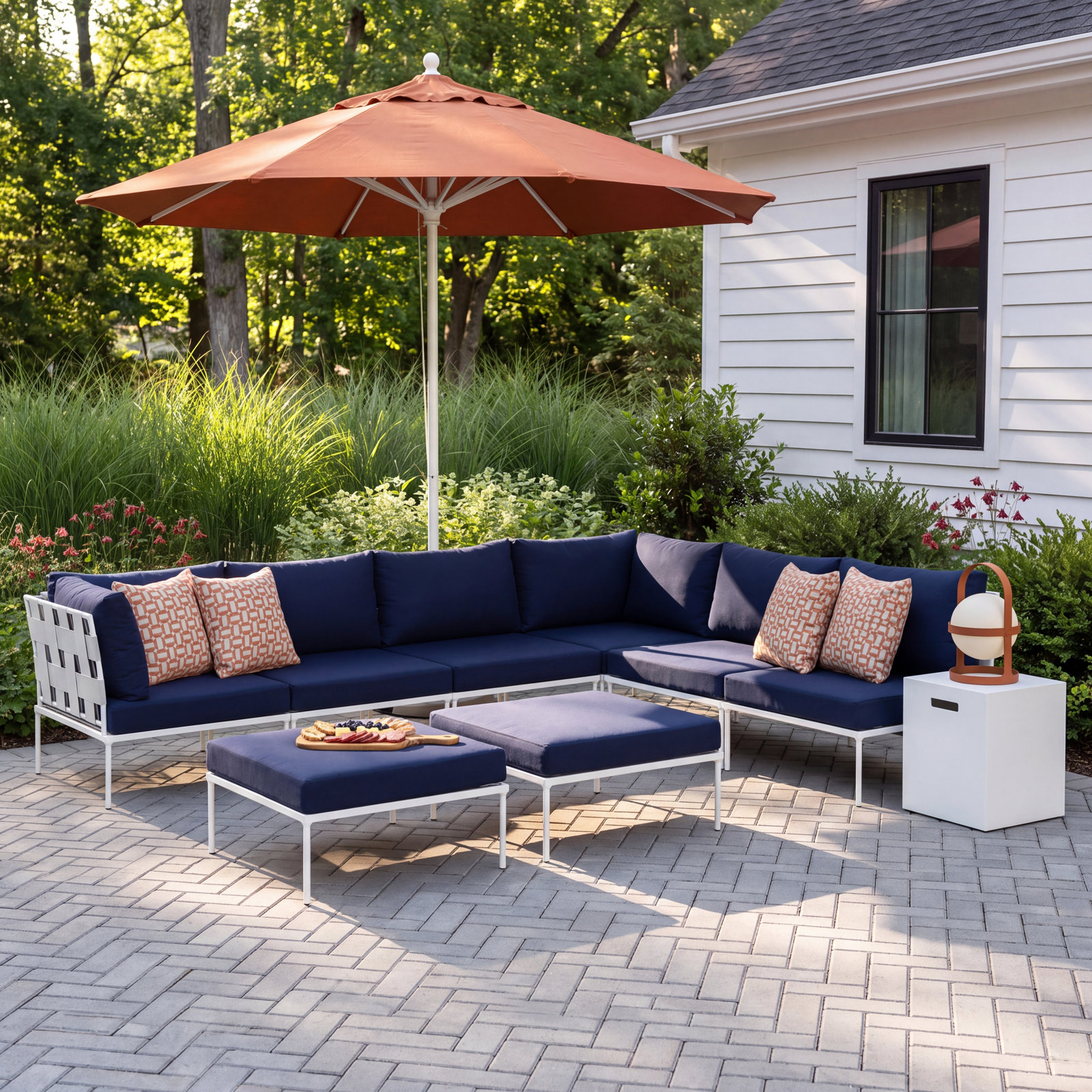 Harmony 198" Patio Sectional, Navy
