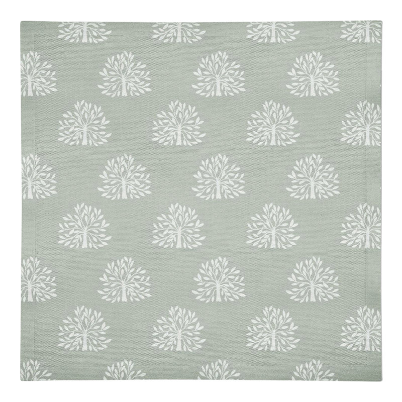 Serviette de table rectangulaire en coton, Sauge