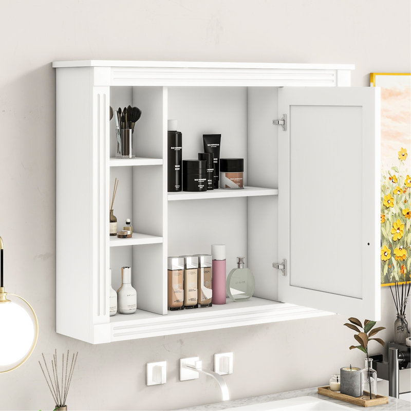 Bathroom Mirror Storage Unit, 35'' X 28'', Versatile Function, Modern Look Style