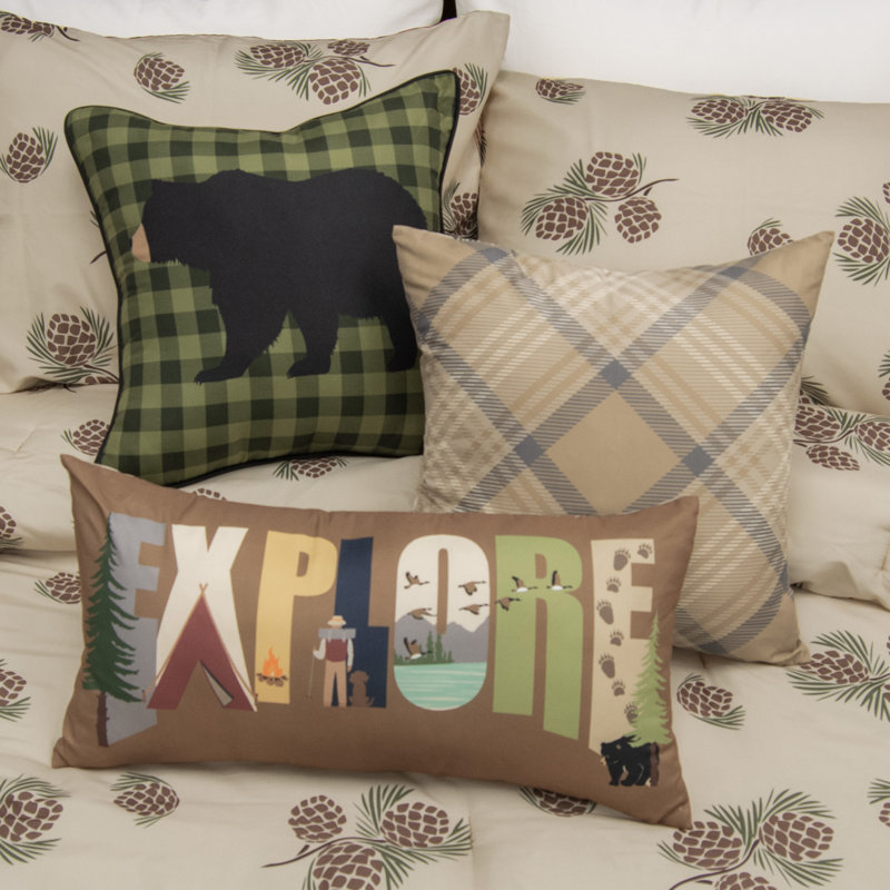 Wilderness Pine Reversible Polyester Decorative Pillow, 16" x 16"