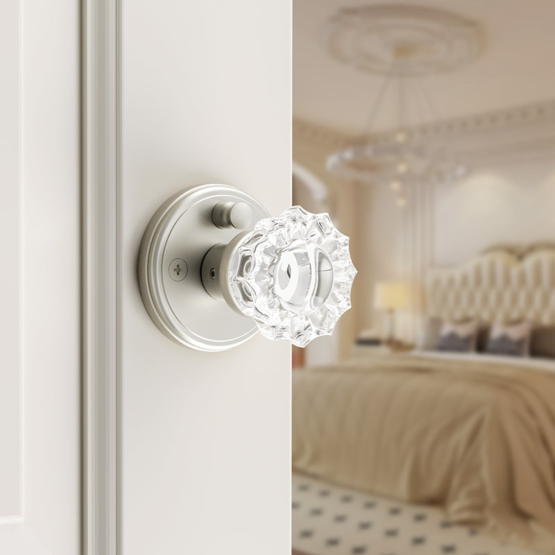 Coolnews Retro Elegant Series - Boutons de porte d'intimité en cristal, Nickel satiné