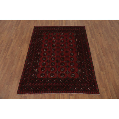 Tribal Red Oriental Afghan Rug 5x7