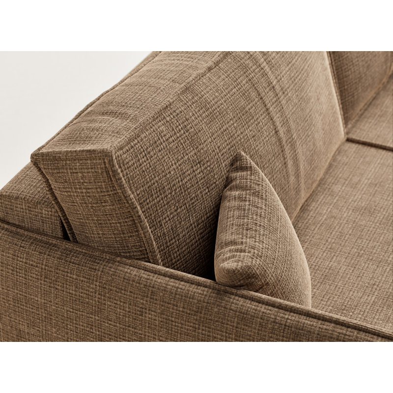 3 Seater Reclining Sofa, Brown Polyester/Chenille