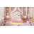 Bed Frame With Led Lights, Girls Full Bed With Princess Crown, Led Velvet Upholstered Platform Bed Frame With Adjustable Headboard, No Box Spring Needed-1395625741