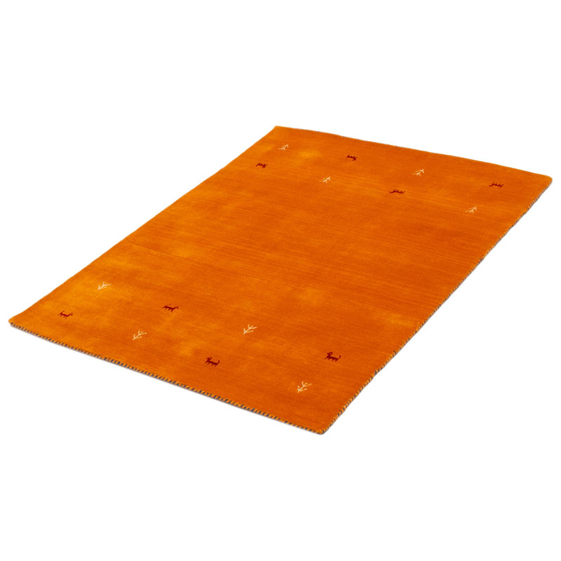 Kashkuli Gabbeh Orange Rug 4'1" x 5'6"