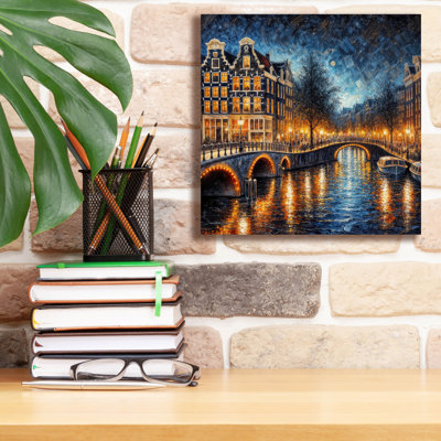 «Amsterdam Canals At Night» par Rey Klimt, art mural