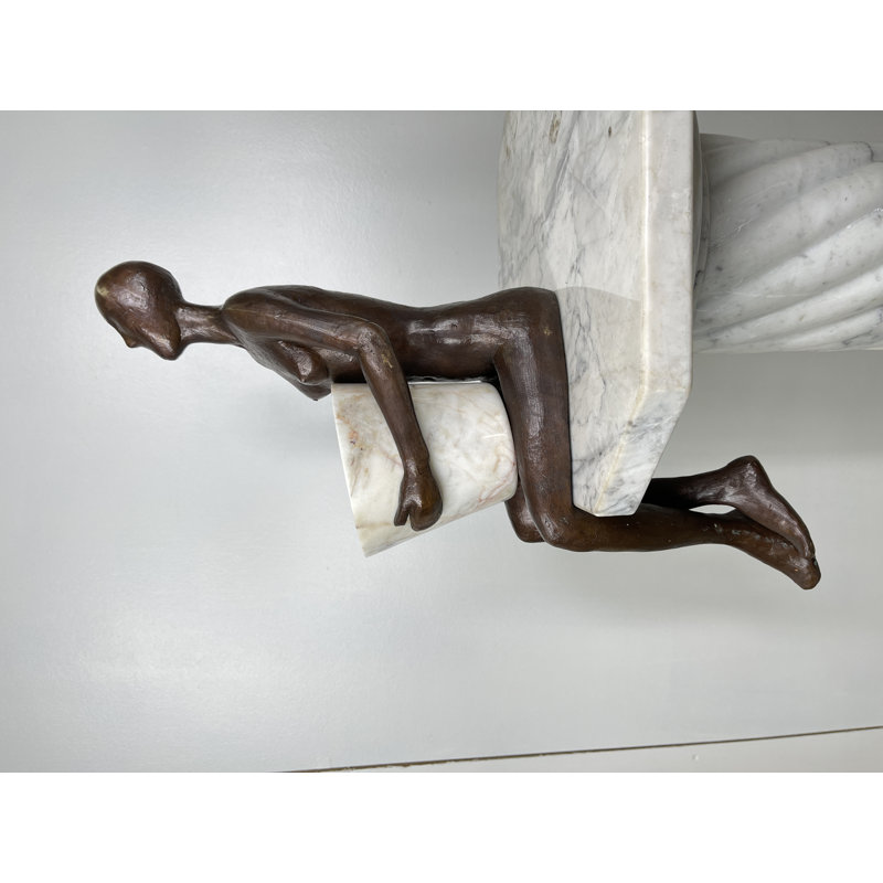 Bronze Modern Lady Sitting Holding Pot Sculpture