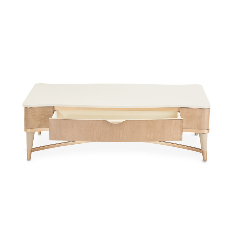 Malibu Crest Marble Coffee Table, Blush/Chardonnay/Creamy Pearl