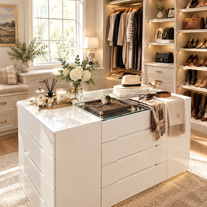 Gustavs 16-Drawer Tempered Glass Chest