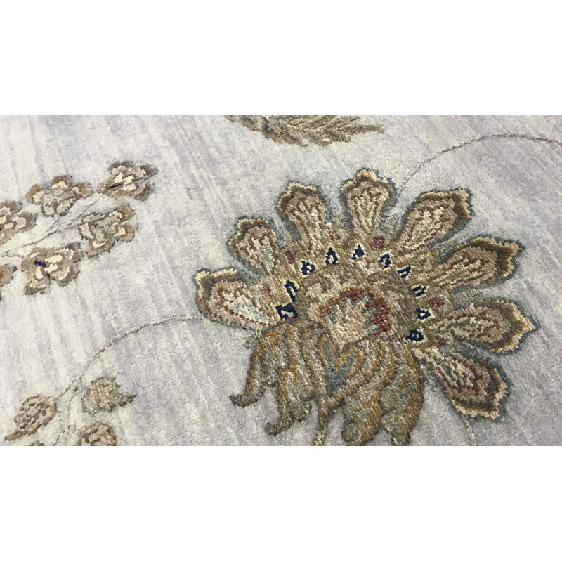 Hand-Knotted High-Quality Ivory and Ivory Area Rug