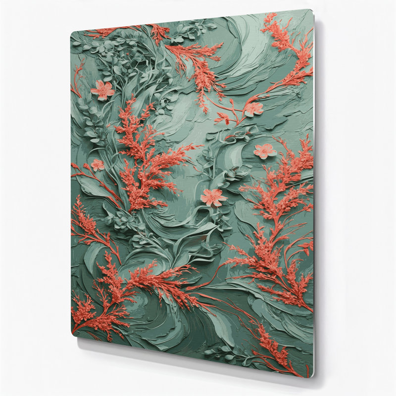 "Abstract Florals", art mural gris en métal 73