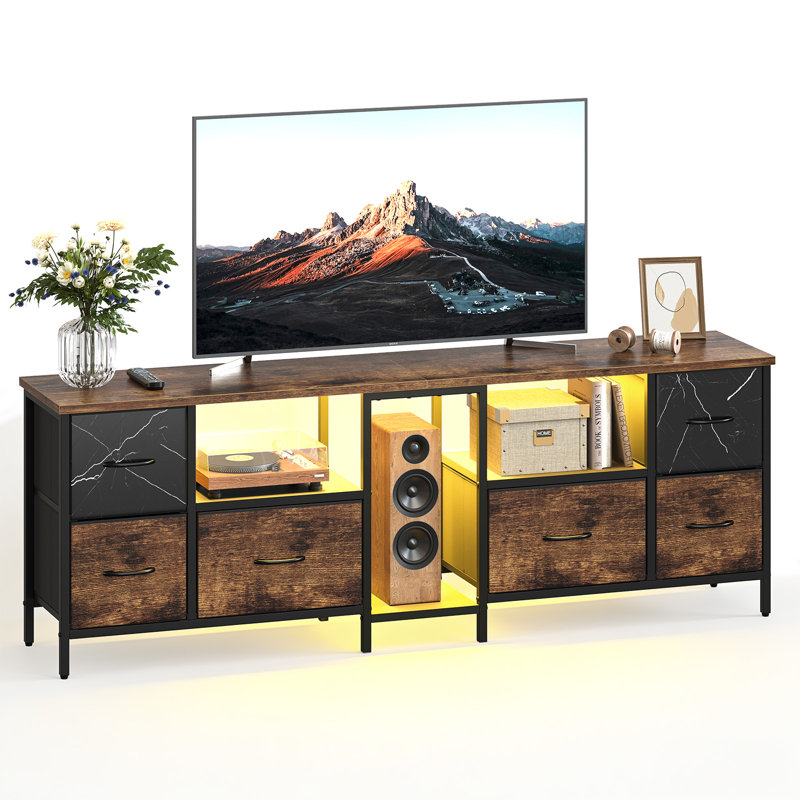 160cm Multifunctional Tv Cabinet With Multiple Drawers, Brown
