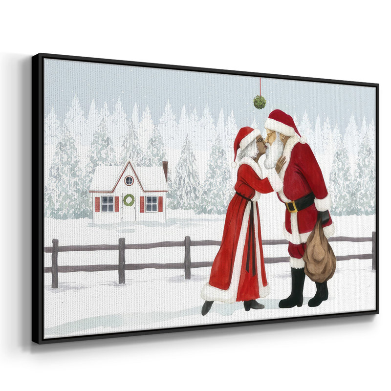 Toile tendue avec châssis en A, collection Christmas Love, Cadre flottant noir, H 17 po x l 25 po x P 1,5 po