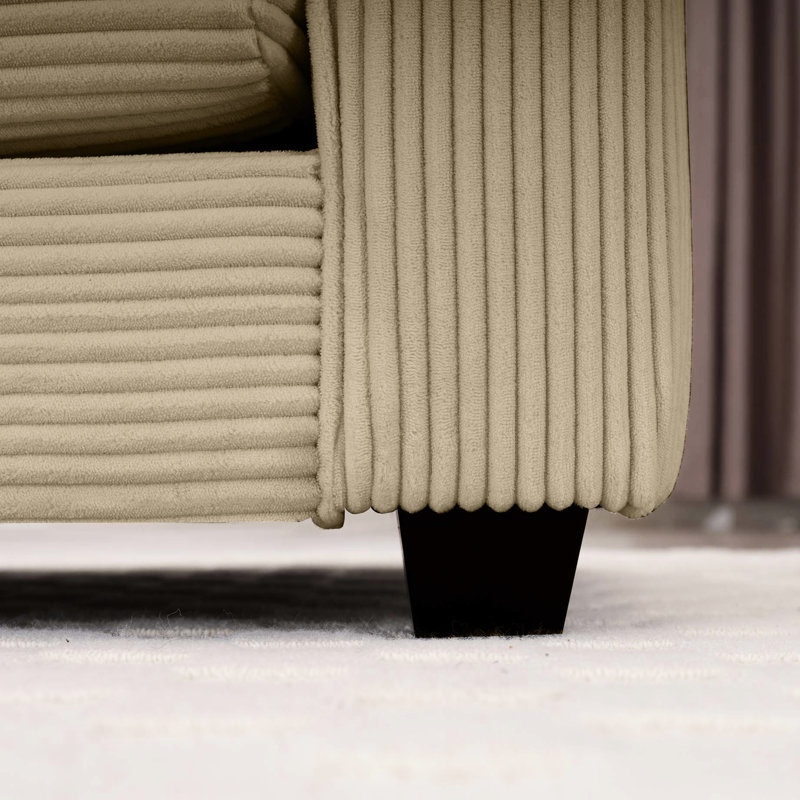 Velours côtelé avec lignes lisses pour un look moderne 2, brun clair, repos confortable