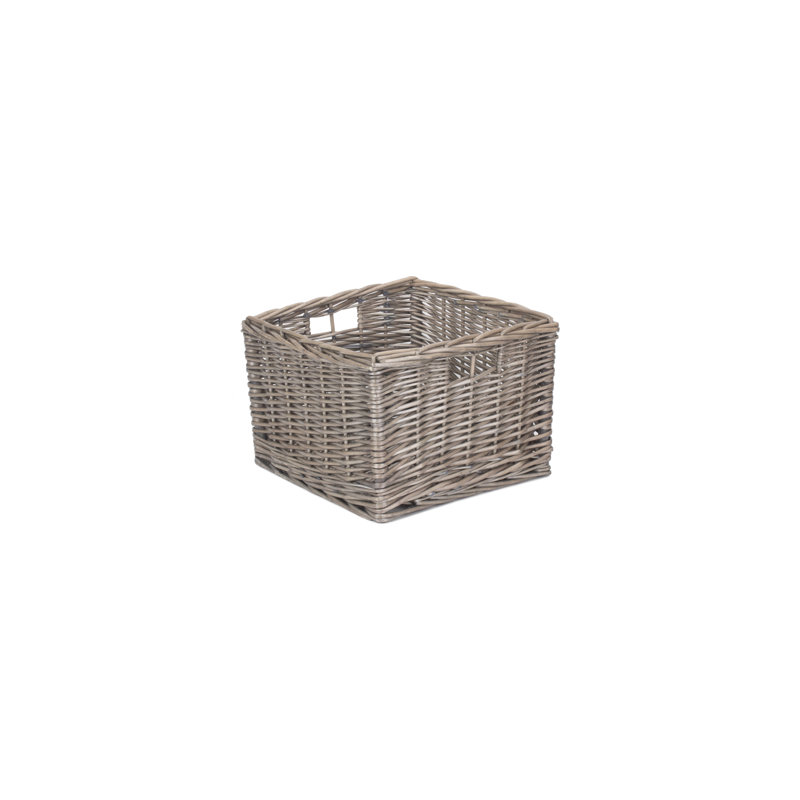 Wicker Square Storage Basket, 20cm H x 28cm W x 28cm D