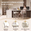 Upholstered Counter Stool with Solid Wood Frame-1250565943