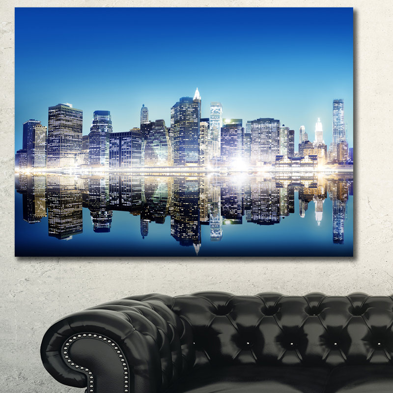 Skyscraper on New York City - impression d'art graphique, H 20 po x l 20 po x P 1 po, Toile tendue