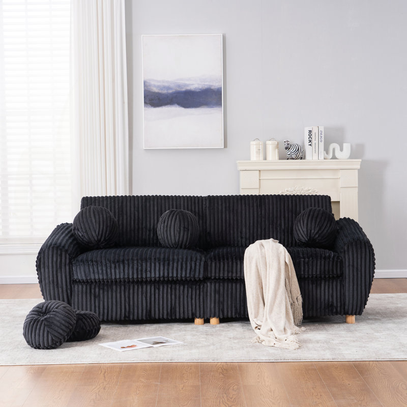 Charming Sectional Maite for Home, Enhancing Living Spaces with Comfort and Style, Black