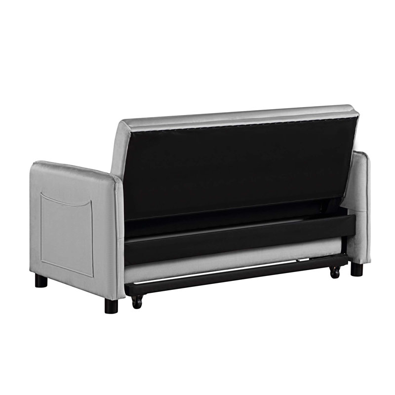 57.1'' Upholstered Sleeper Sofa, Gray Microfiber