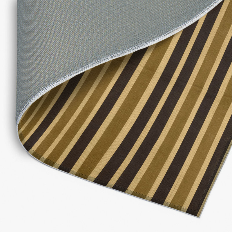 Tapis intérieur / extérieur brun HorizontalStripes, Rectangulaire 8 pi x 10 pi