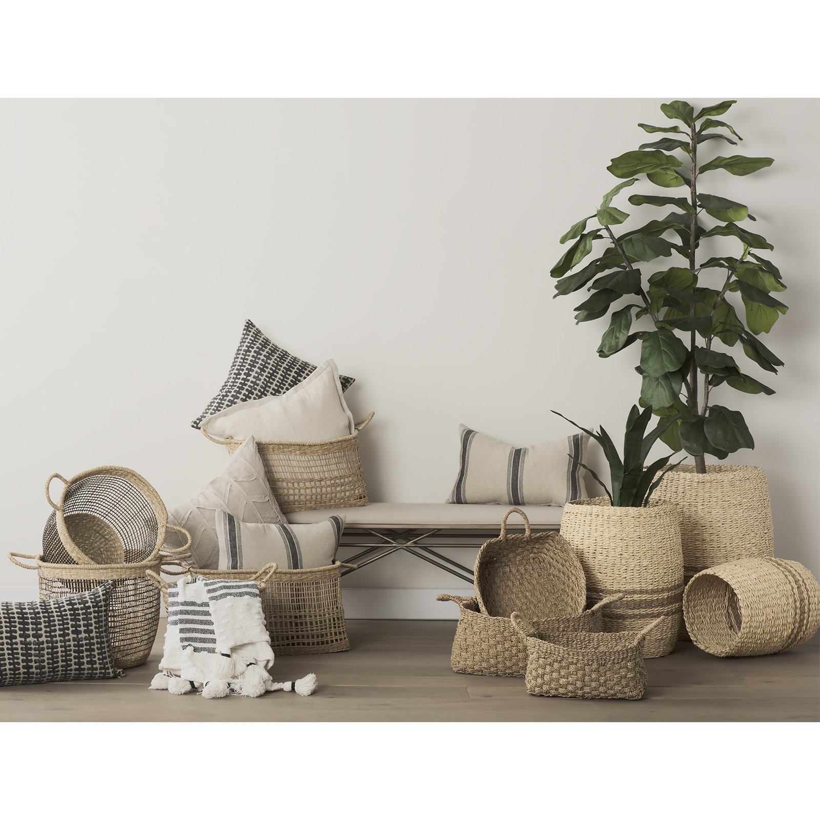 Reverie Handwoven Seagrass Storage Bin Set