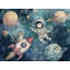 Papier peint astronaute, chat, planètes, mur-1189011882-1189011887