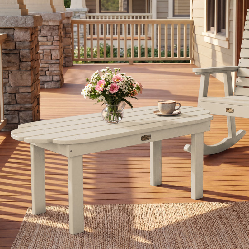 Table basse en plastique Kimber, Blanc délavé