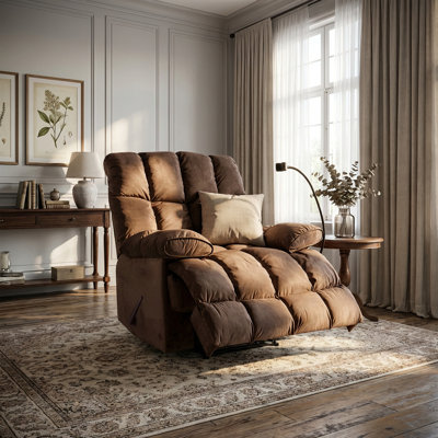 Fraher Oversized Recliner ,Manual Recliner Adults Soft Overstuffed Arms And Back,Velvet Recliner Chair,Big and Tall Recliners for Adults 400lbs for Li by Latitude Run