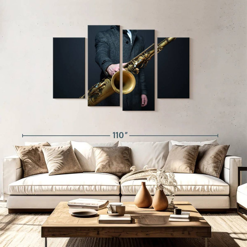 Abarca à votre tour saxophone, H 48 po x l 75 po